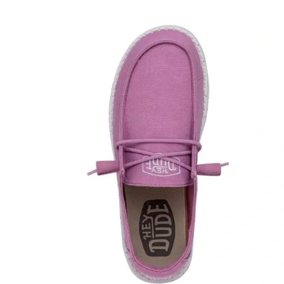 Hey Dude Wendy Slub Canvas Purple Violet Shoes Size 8 - Picture 1 of 9